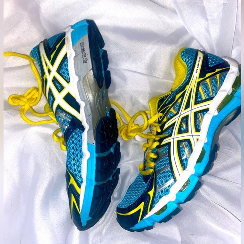 Women's Asics Gel Surveyor 2 Blue-Yellow Running Shoes Size 7